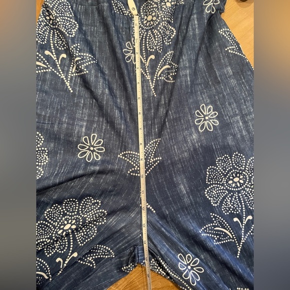 NWT Zolucky Blue White floral wide leg Jumper Boho beach festival summer S - Picture 14 of 14